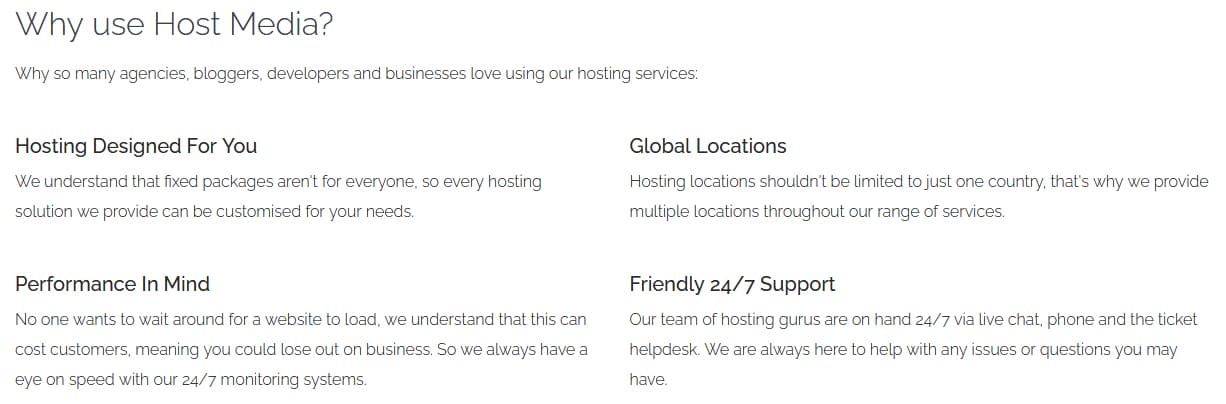 Features Of HostMedia