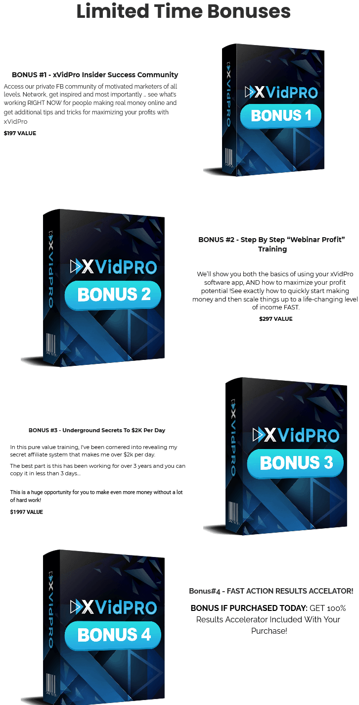 XVidPro Bonuses