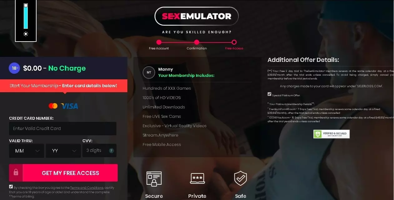 sexemulator features