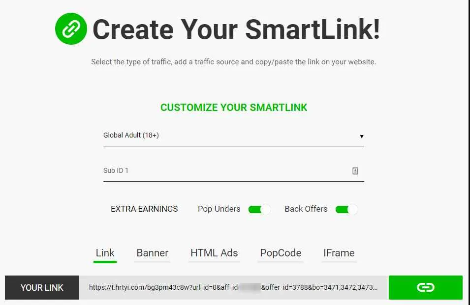 CrakRevenue Affiliate Smartlinks