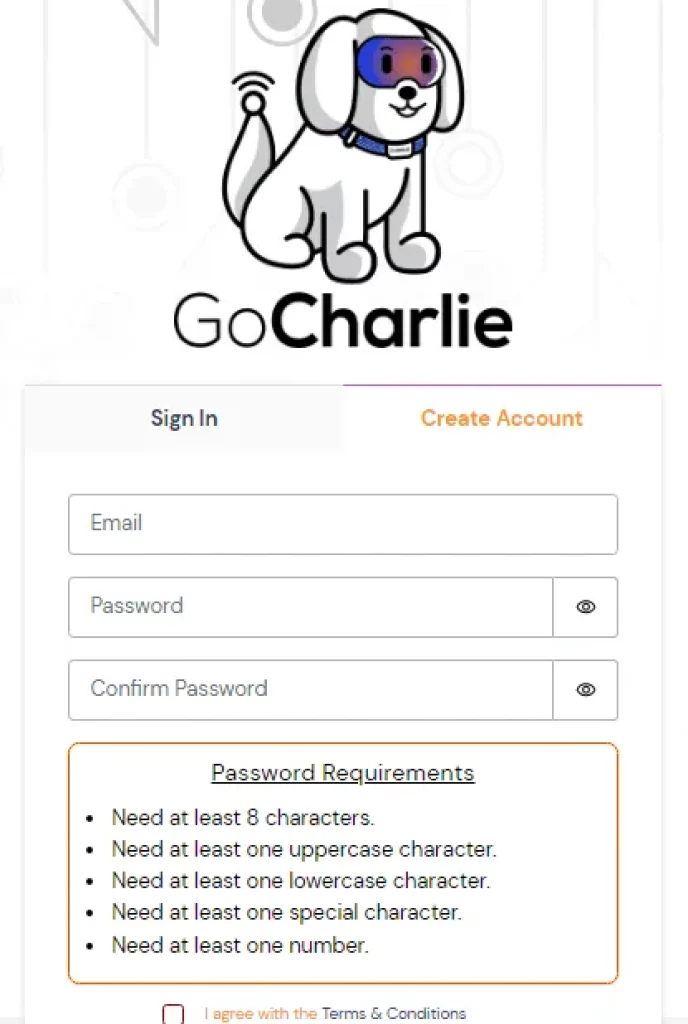 GoCharlie Sign Up