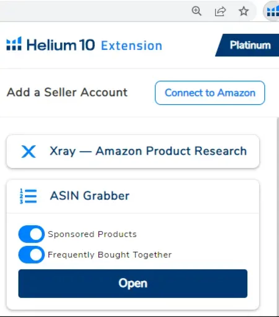 ASIN Grabber Helium 10 Chrome Extension