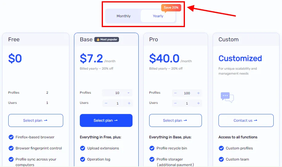AdsPower Pricing Plans