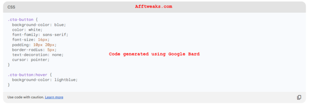 Using Google Bard to generate codes