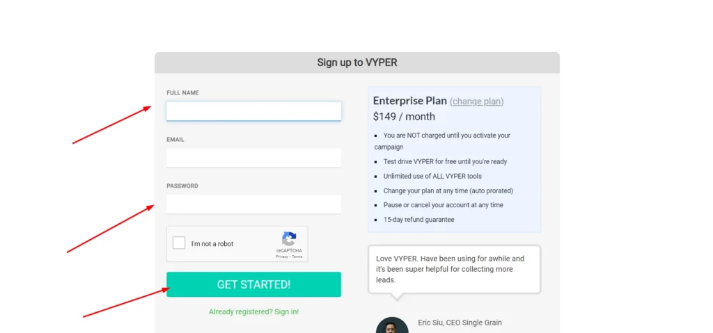 Sign up to Vyper.ai
