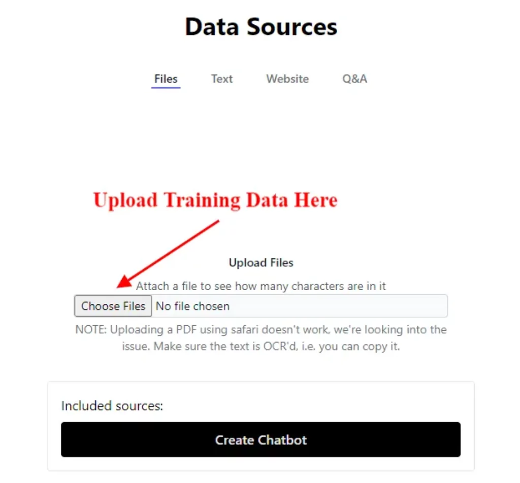 Upload Data to Train Chatbot