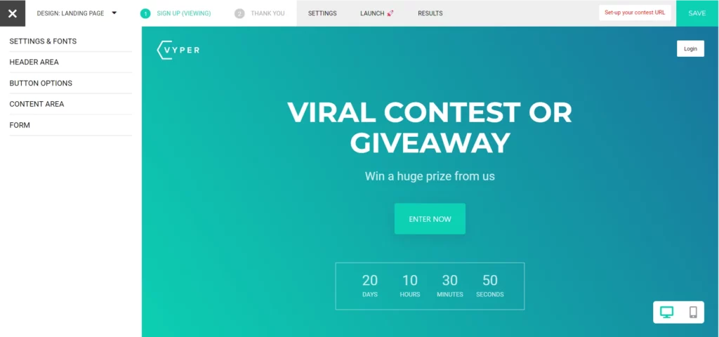 Viral Contest Page VYPER