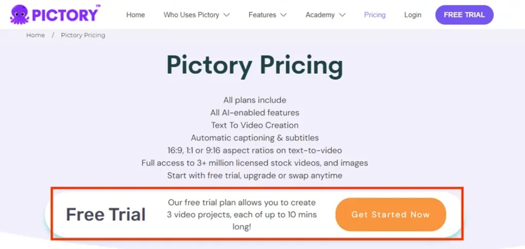 Pictory Free Trial