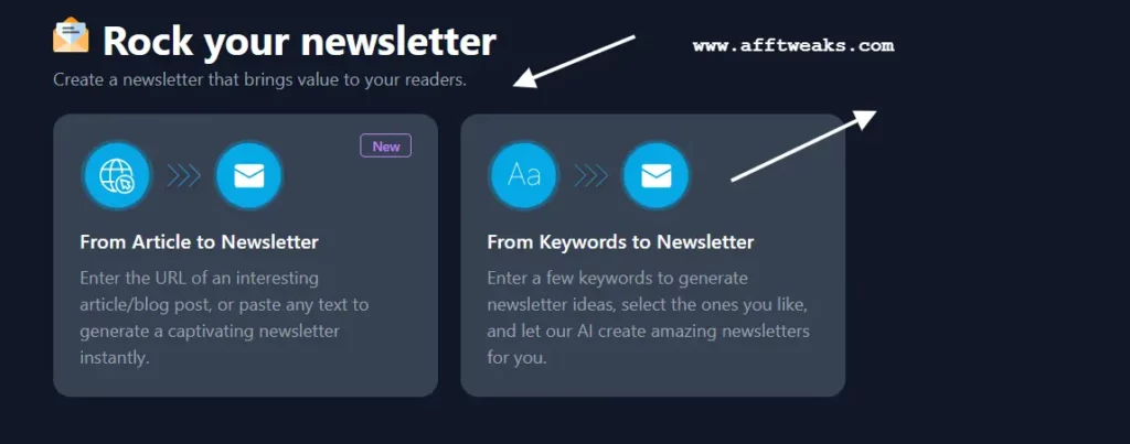 Rock your newsletter Tugan.ai feature