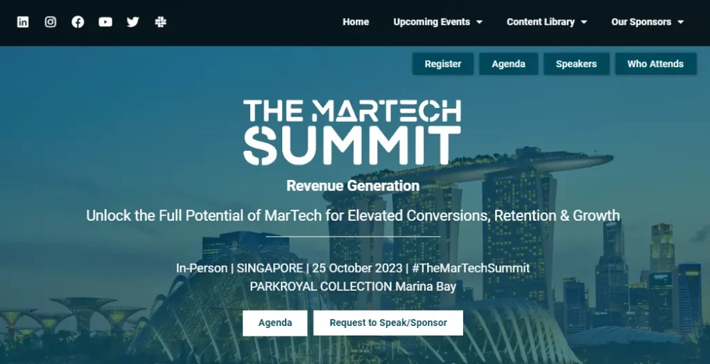 The MarTech Summit Revenue Generation Singapore